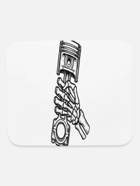 Piston Chain Industrial Sketch - Mouse pad Horizontal - white - Front