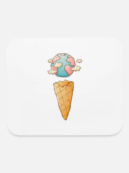 Ice Cream Cone Planet - Mouse pad Horizontal - white - Front