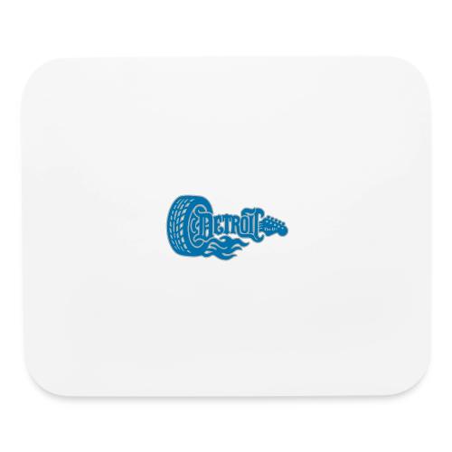 The D® - Detroit Wheel Guitar with Flames Bl Slvr - Mouse pad Horizontal