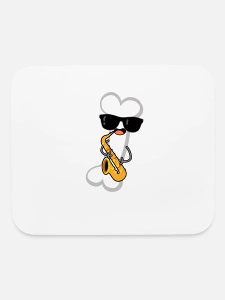 Saxo Bone Funny Bone Music Instrument - Mouse pad Horizontal - white - Front
