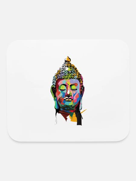 Buddha Graphic Yoga Clothing - Mouse pad Horizontal - white - Front