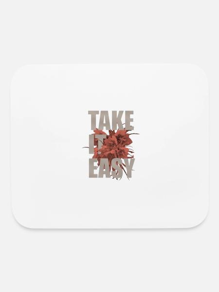Take It Easy Floral Aesthetic - Mouse pad Horizontal - white - Front