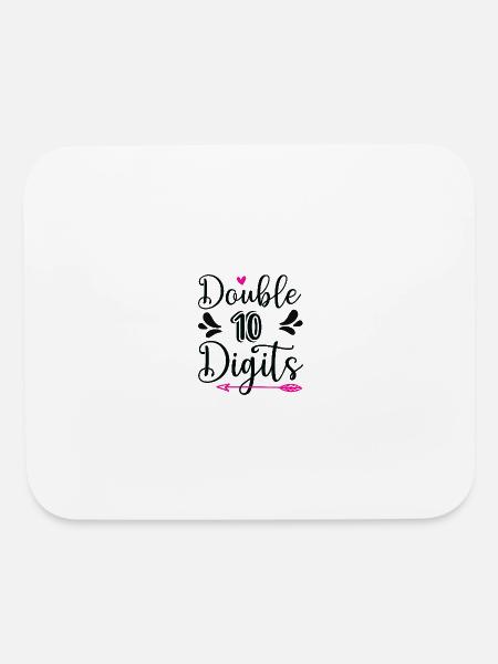 Double 10 digits - Mouse pad Horizontal - white - Front