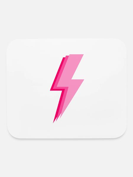 Layered trendy hot pink and light pink lightning - Mouse pad Horizontal - white - Front