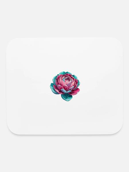 peony-bloom-with-layered-rounded-petals-and-sub - Mouse pad Horizontal - white - Front