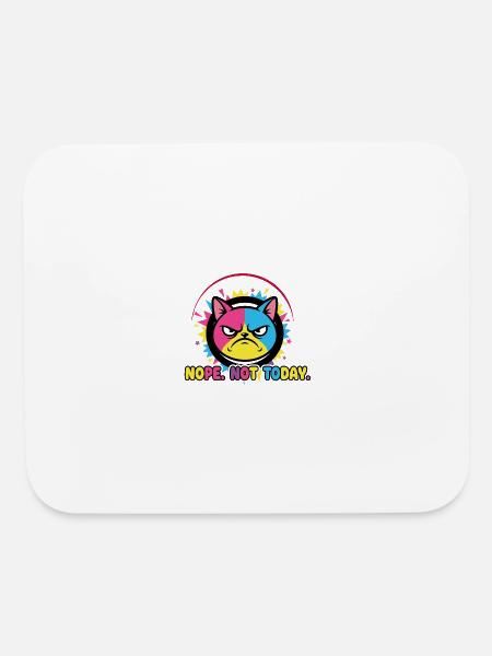 Grumpy Cat Colorblock Nope Not Today - Mouse pad Horizontal - white - Front