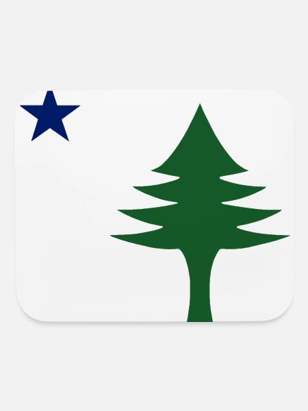 Pine tree and star 1901 flag of Maine State - Mouse pad Horizontal - white - Front