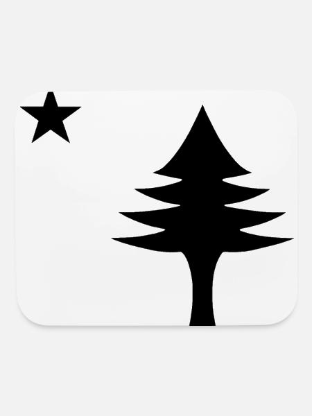 Pine tree and star 1901 flag of Maine State - Mouse pad Horizontal - white - Front