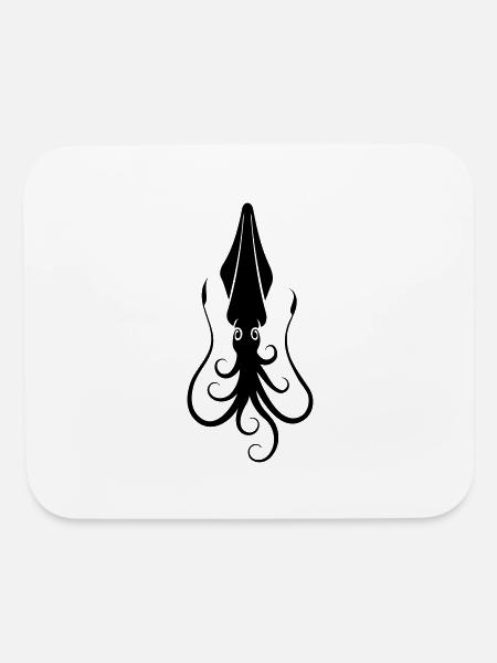 Squid Silhouette - Mouse pad Horizontal - white - Front