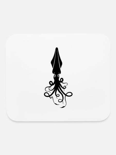Squid Silhouette - Mouse pad Horizontal - white - Front