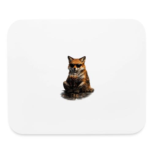 Cool Red Fox Wearing Sunglasses Drinking Coffee - Mouse pad Horizontal