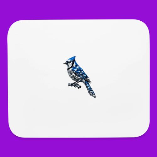 Silver Blue Jay on Perch - Mouse pad Horizontal