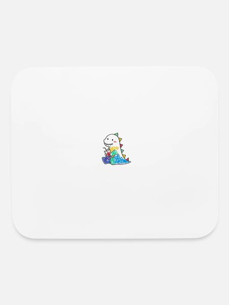 Rainbow Dino Sips Colorful Drink - Mouse pad Horizontal - white - Front