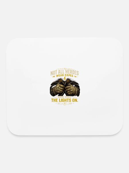 Not All Heroes Wear Capes Electrician Shirt - Mouse pad Horizontal - white - Front