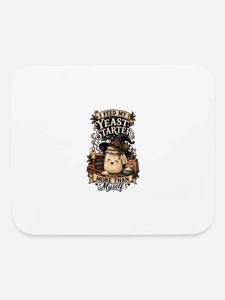 Sourdough Baking Witch Tee - Mouse pad Horizontal - white - Front