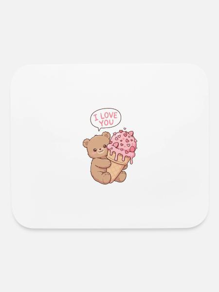 Love Bear Ice Cream Cone - Mouse pad Horizontal - white - Front
