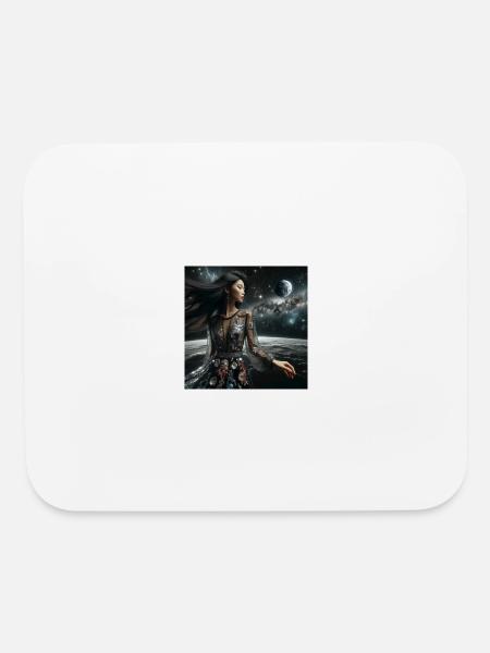 Digital Art women on the moon - Mouse pad Horizontal - white - Front