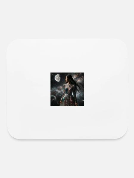 Digital Art women on the moon - Mouse pad Horizontal - white - Front