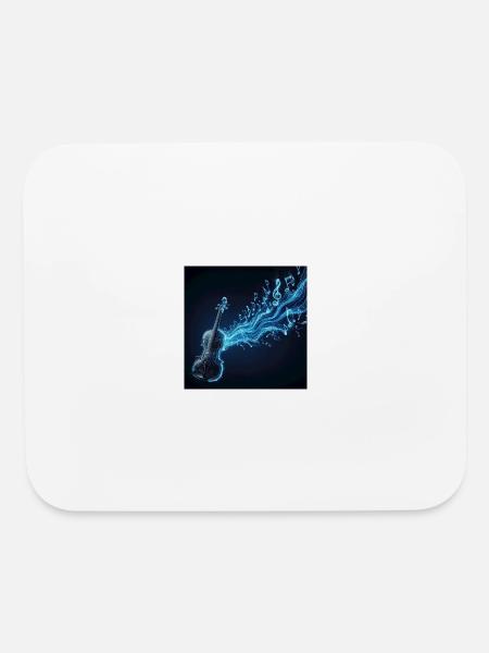 Neon Blue Violin - Mouse pad Horizontal - white - Front