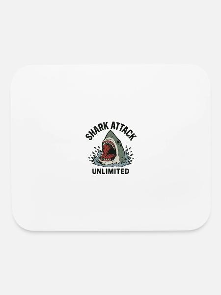Shark Attack Unlimited: Fear the Fin - Mouse pad Horizontal - white - Front