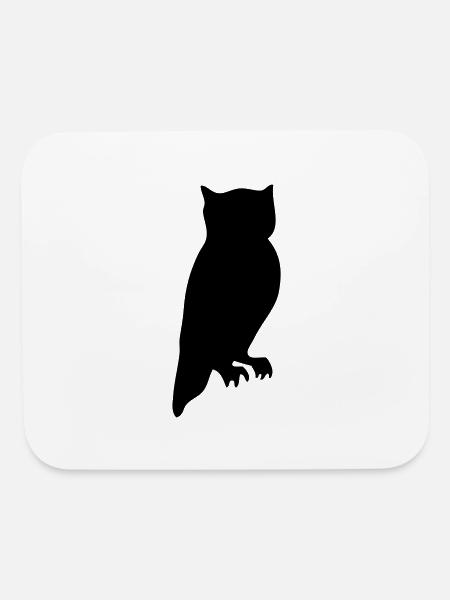 owl silhouette - Mouse pad Horizontal - white - Front
