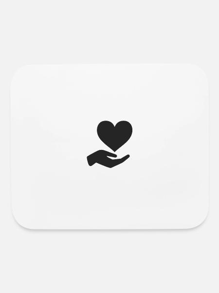 Heart in Hand Symbol of Care and Kindness - Mouse pad Horizontal - white - Front