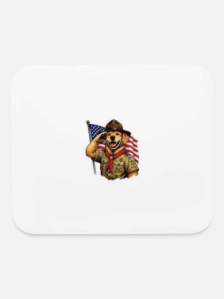 Patriotic Pup Scout Salute - Mouse pad Horizontal - white - Front