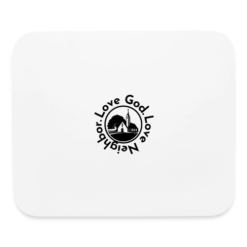 BW Love God Love Neighbor Emblem - Mouse pad Horizontal