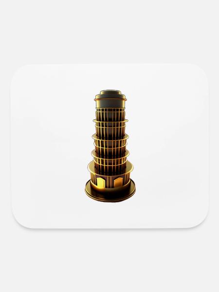 circular icon for of coin tower - Mouse pad Horizontal - white - Front