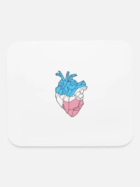 Trans Heart - Mouse pad Horizontal - white - Front