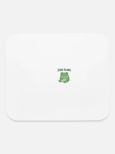 Zero Plans Frog: Chill Coffee Lover T-Shirt - Mouse pad Horizontal - white