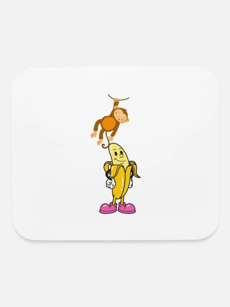 Banana and Monkey - Mouse pad Horizontal - white