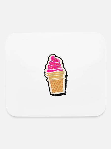 Pink Ice Cream Cone Swirl - Mouse pad Horizontal - white - Front