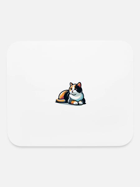 Whimsical, Sleek Cat Graphics - Purrfectly Crafted - Mouse pad Horizontal - white - Front