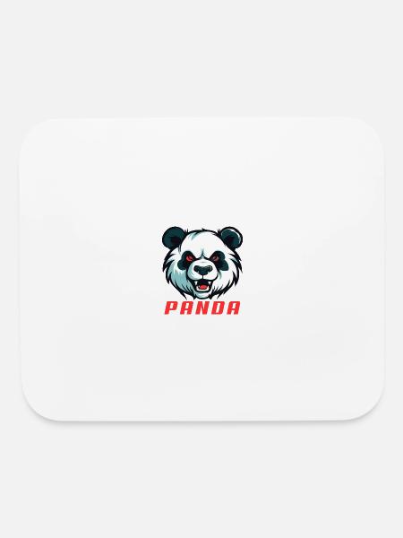 Green Flat Illustrative Panda Animals Pets Logo - Mouse pad Horizontal - white - Front