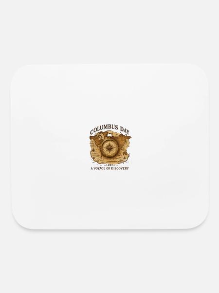 Columbus Day Vintage Map & Compass - Mouse pad Horizontal - white - Front