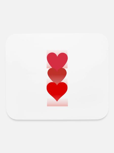 Triple Hearts Love - Mouse pad Horizontal - white - Front