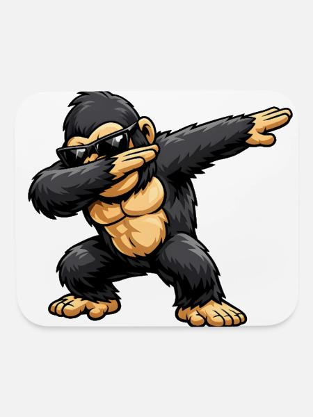 Dabbing Gorilla - Mouse pad Horizontal - white - Front