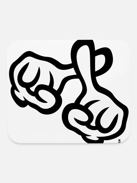 Crossed Fingers (Cross, Bible, Religion / POS 2C) - Mouse pad Horizontal - white - Front